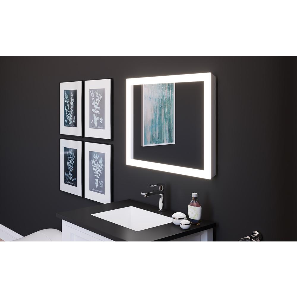 Angelina 24 in. W x 30 in. H Rectangular Light Wall-Mount Bathroom Vanity Mirror. Picture 6