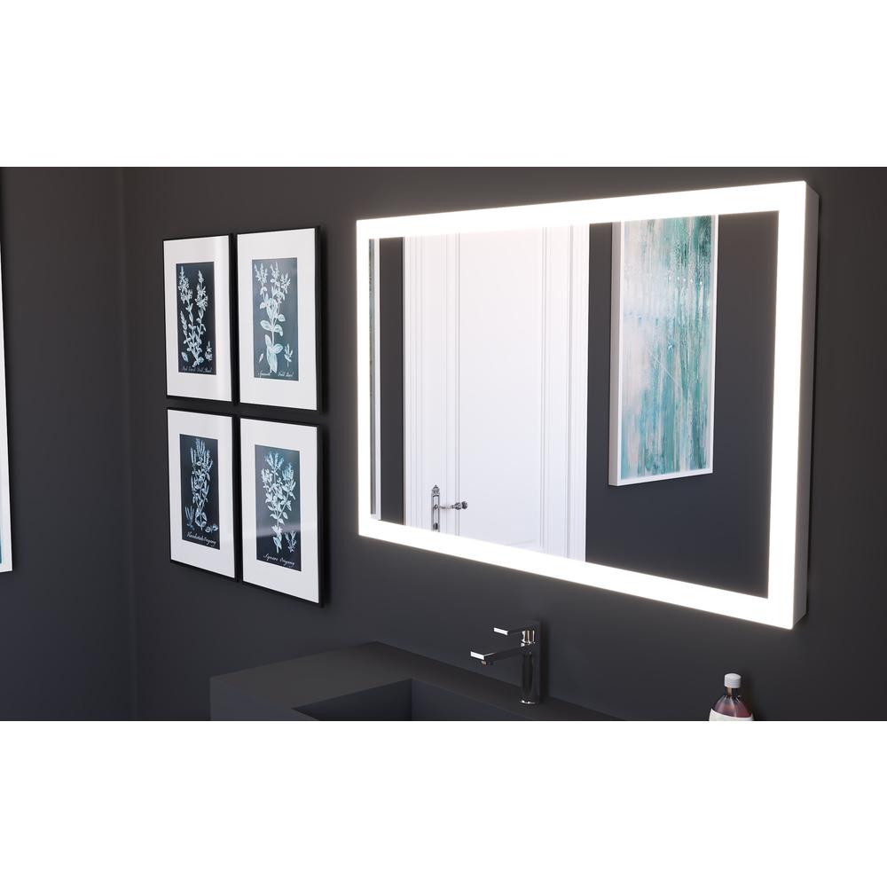 Angelina 48 in. W x 30 in. H Rectangular Light Wall-Mount Bathroom Vanity Mirror. Picture 6