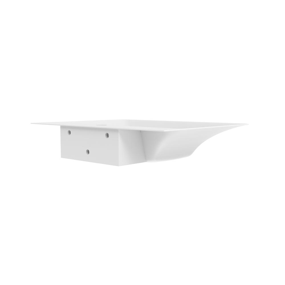 Rectangular Wall Mount Bathroom Sink with Overflow in White. Picture 4