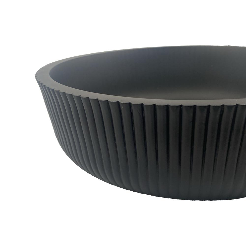 Yale Modern Striped Black Tempered Glass Crystal Round Vessel Sink - 17 in.. Picture 4