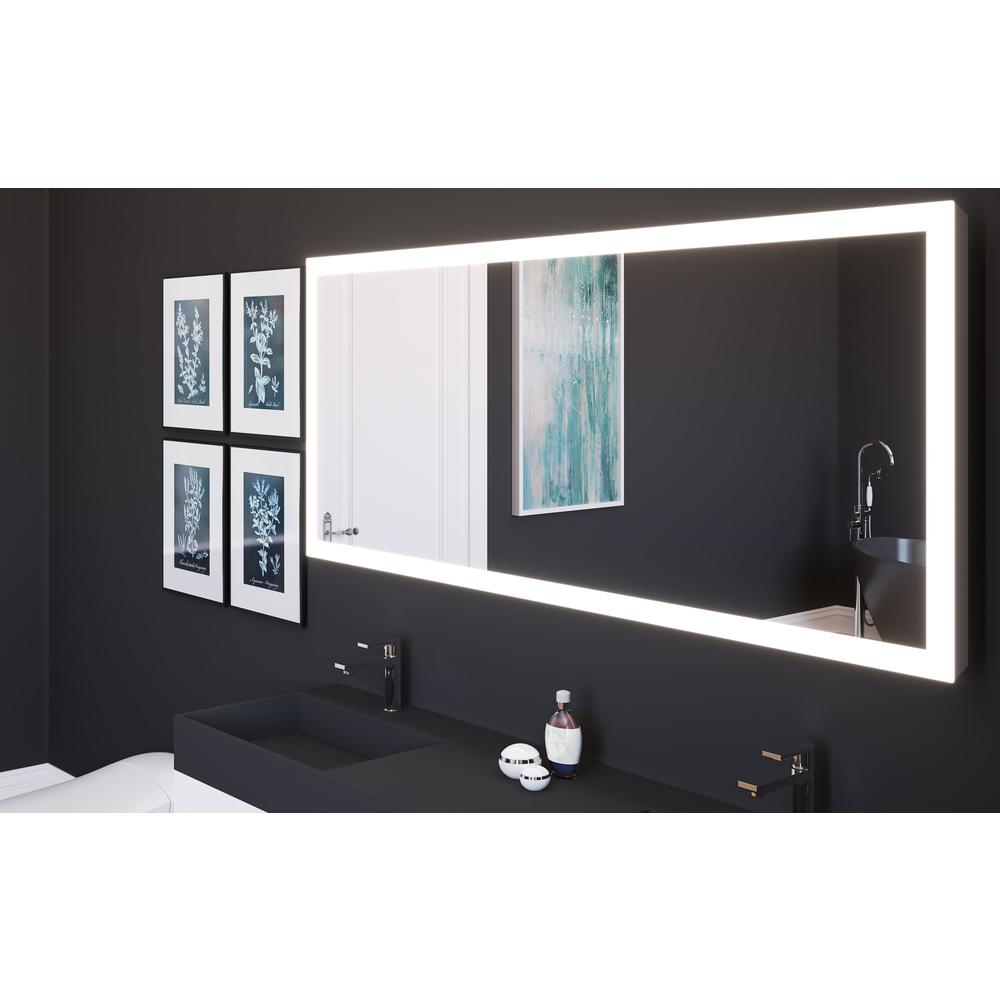 Angelina 72 in. W x 30 in. H Rectangular Light Wall-Mount Bathroom Vanity Mirror. Picture 5