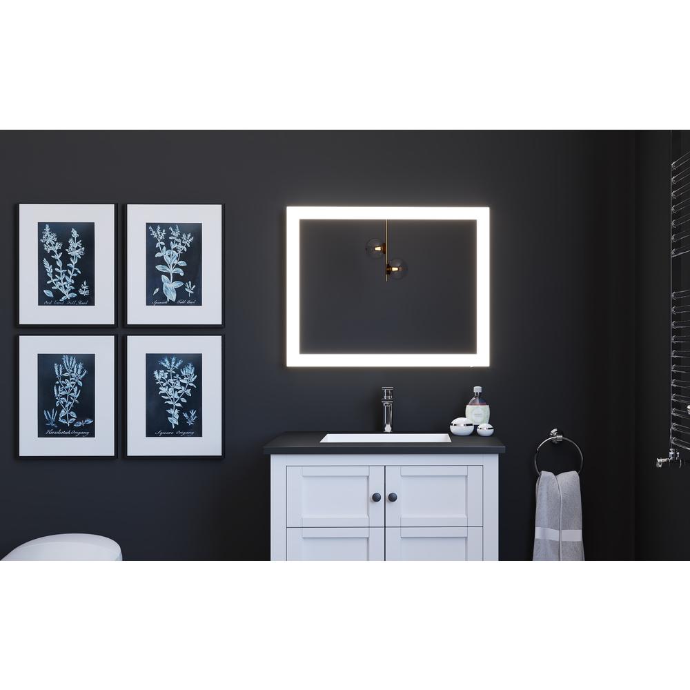 Angelina 24 in. W x 30 in. H Rectangular Light Wall-Mount Bathroom Vanity Mirror. Picture 4