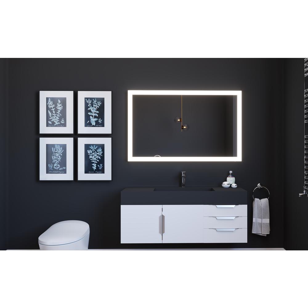Angelina 48 in. W x 30 in. H Rectangular Light Wall-Mount Bathroom Vanity Mirror. Picture 4