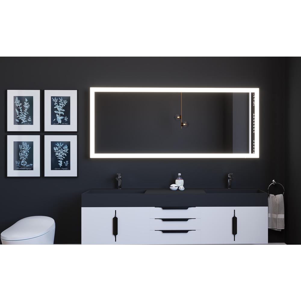 Angelina 72 in. W x 30 in. H Rectangular Light Wall-Mount Bathroom Vanity Mirror. Picture 4