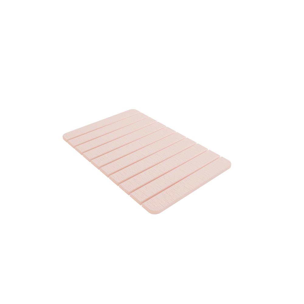 Diatomite Quick-Dry Stone Medium 24" x 15" Bath Mat in Salmon Pink. Picture 1