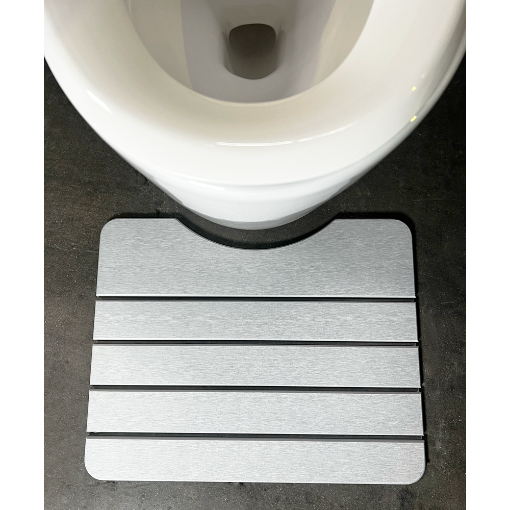 Modern Diatomite Stone Toilet Contour Mat in Gray. Picture 5