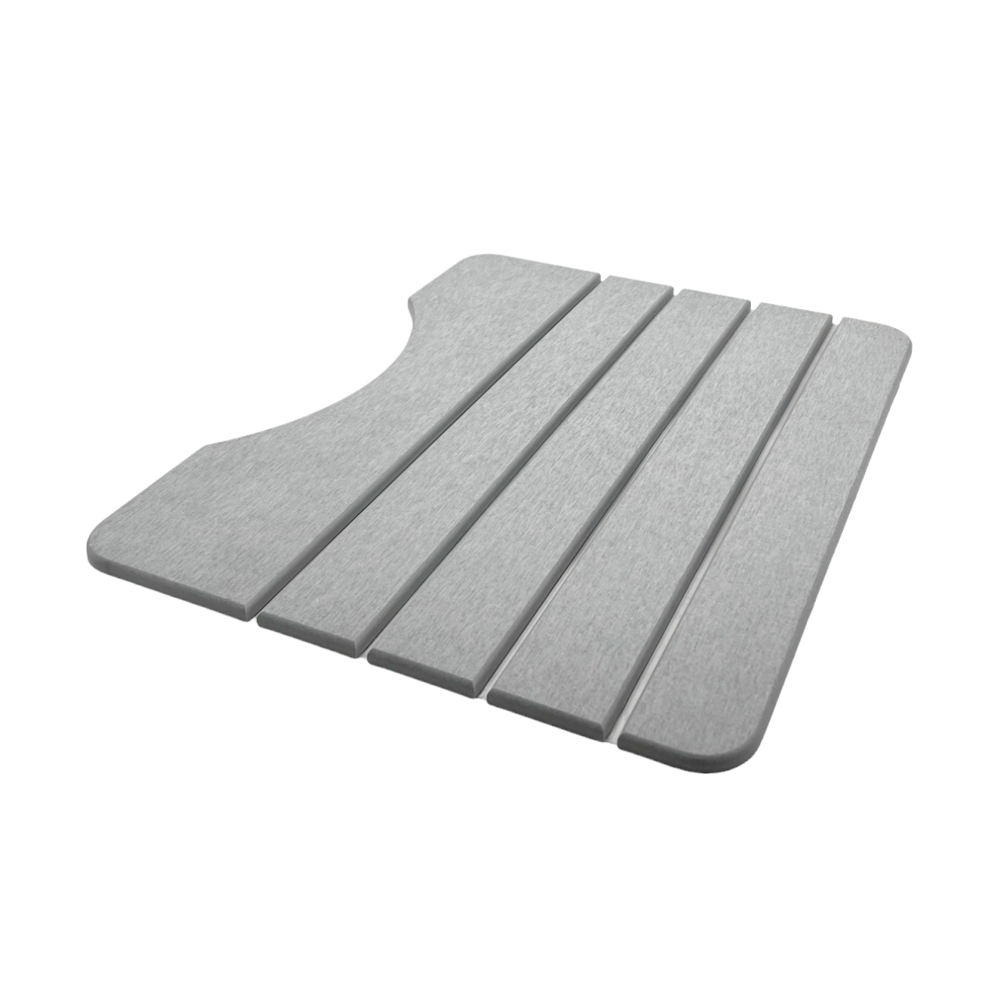 Modern Diatomite Stone Toilet Contour Mat in Gray. Picture 1
