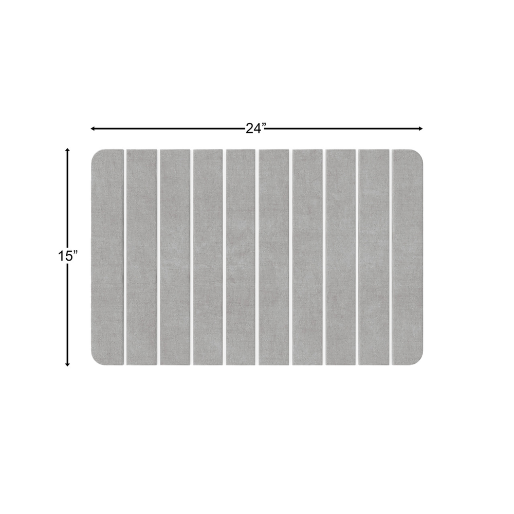 Diatomite Quick-Dry Stone Medium 24" x 15" Kitchen Floor Mat in Gray. Picture 2