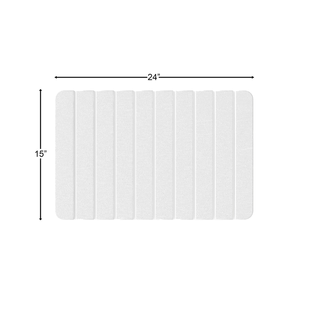 Diatomite Quick-Dry Stone Medium 24" x 15" Kitchen Floor Mat in White. Picture 2