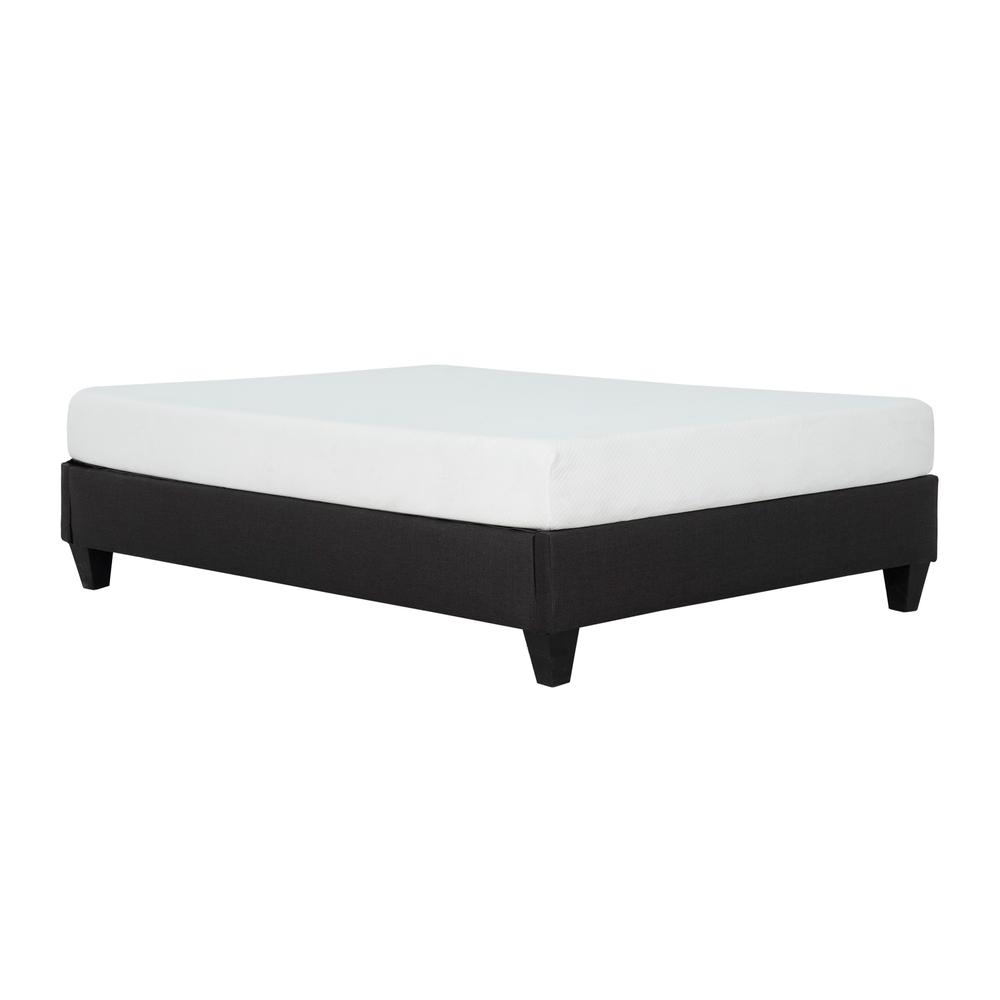 Aerith Dark Grey Upholstered Platform Bed Frame, Twin XL. Picture 2