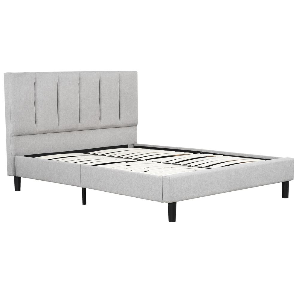Harper Full Grey Upholstered Tufted Platform Bed. Picture 2