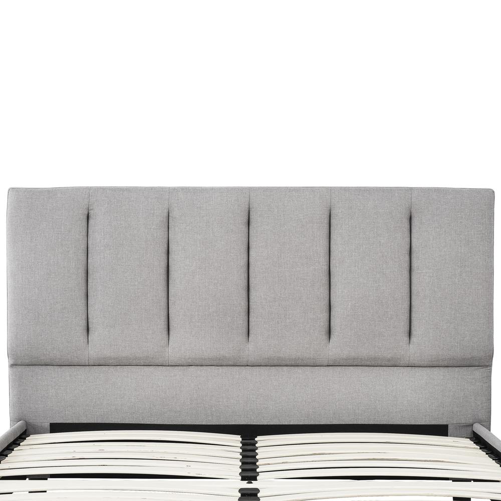 Harper Full Grey Upholstered Tufted Platform Bed. Picture 4