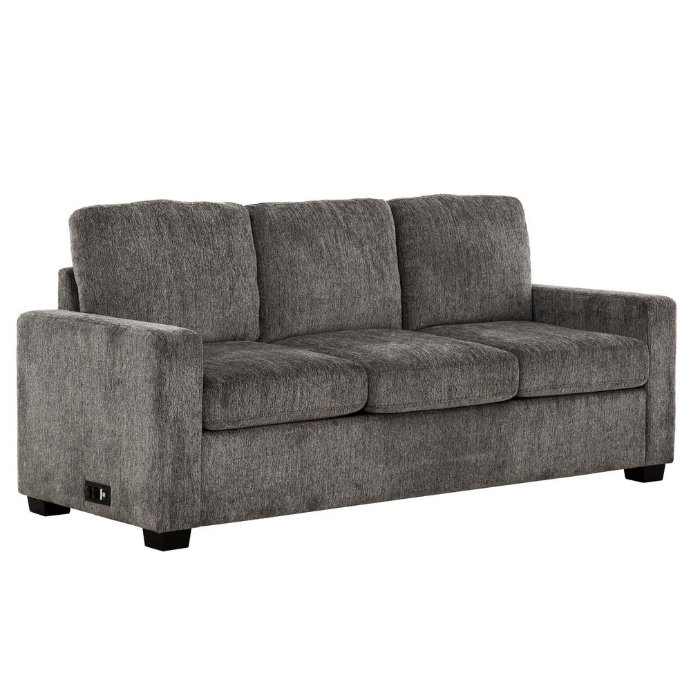 Chris Grey 77 in. Convertible Queen Sleeper Sofa with USB Ports. Picture 2