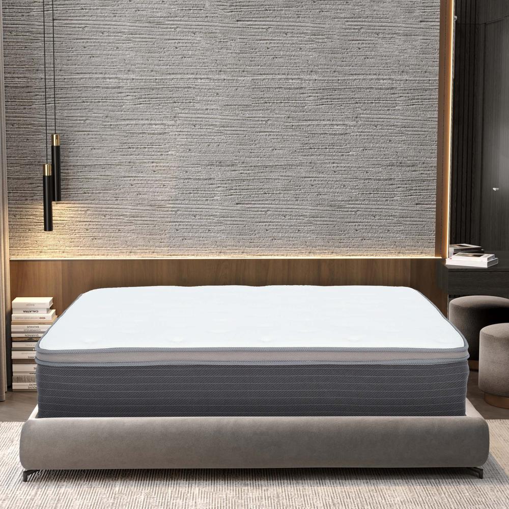 Evena 12 in. Pocket Spring Hybrid Euro Top Bed in a Box Mattress, King. Picture 7