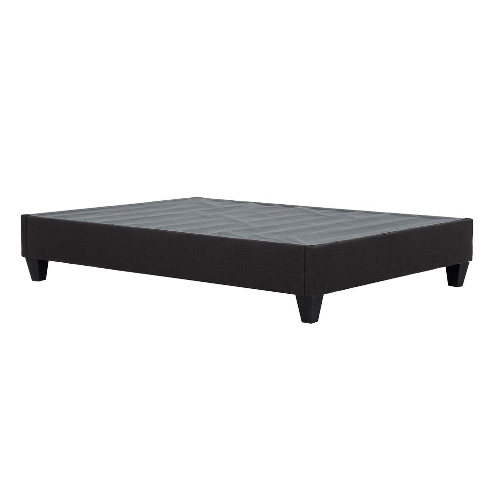 Aerith Dark Grey Upholstered Platform Bed Frame, Twin XL. Picture 1