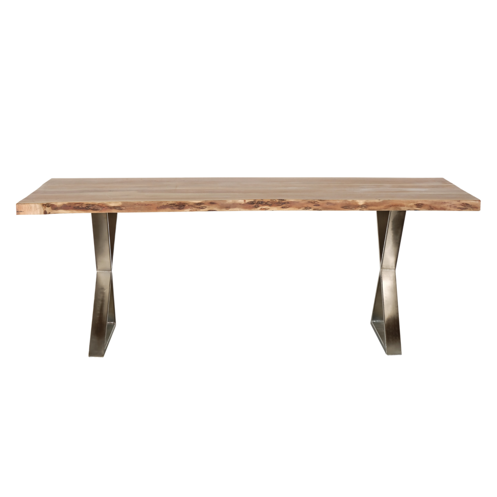 Mirage 82 in. Acacia Wood and Metal Dining Table. Picture 1
