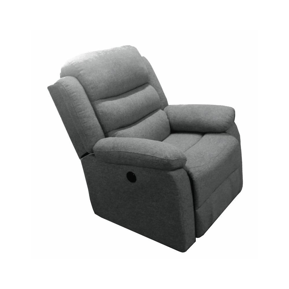Mika 39 in. Grey Power Recliner Chair. Picture 2