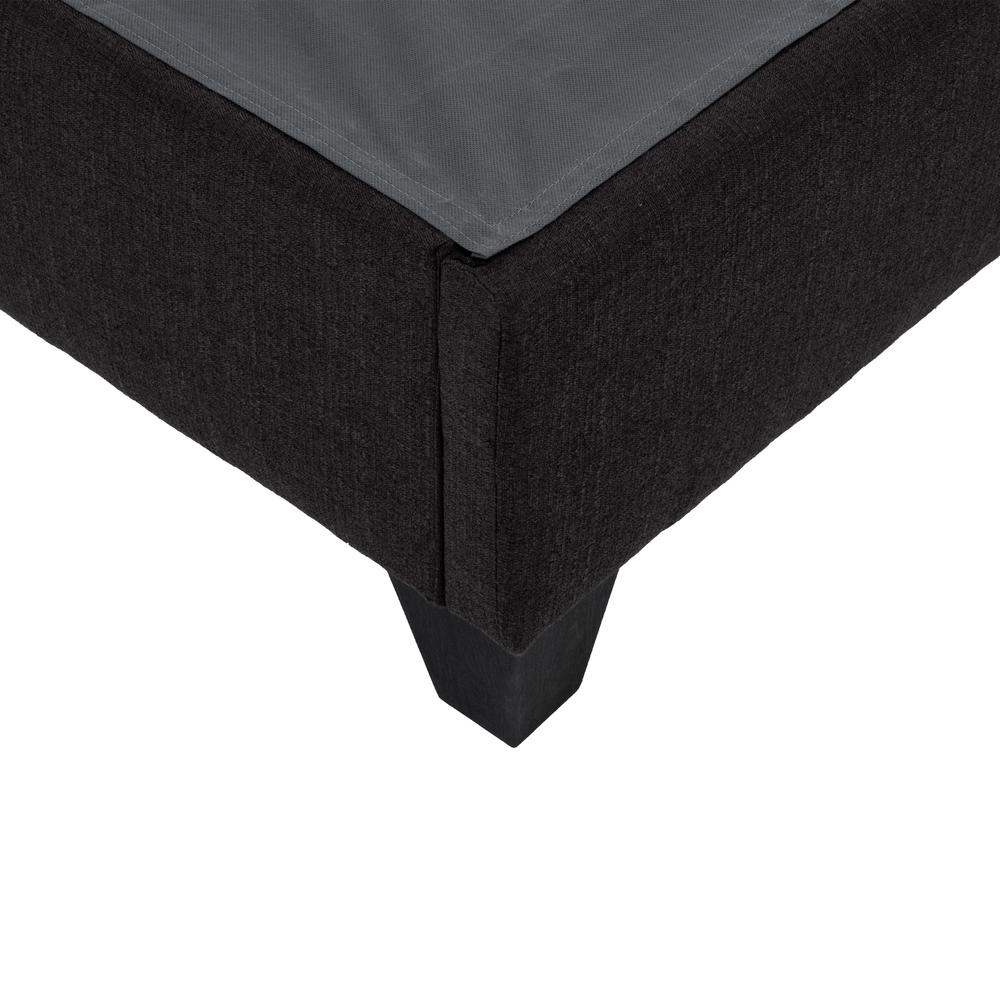 Aerith Dark Grey Upholstered Platform Bed Frame, Queen. Picture 6