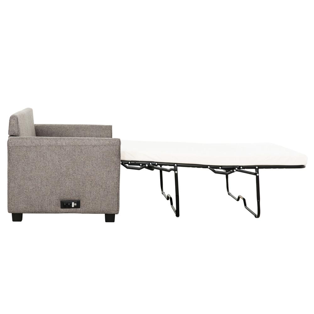Zack Dark Grey 73 in. Convertible Full Sleeper Sofa with USB Ports. Picture 5