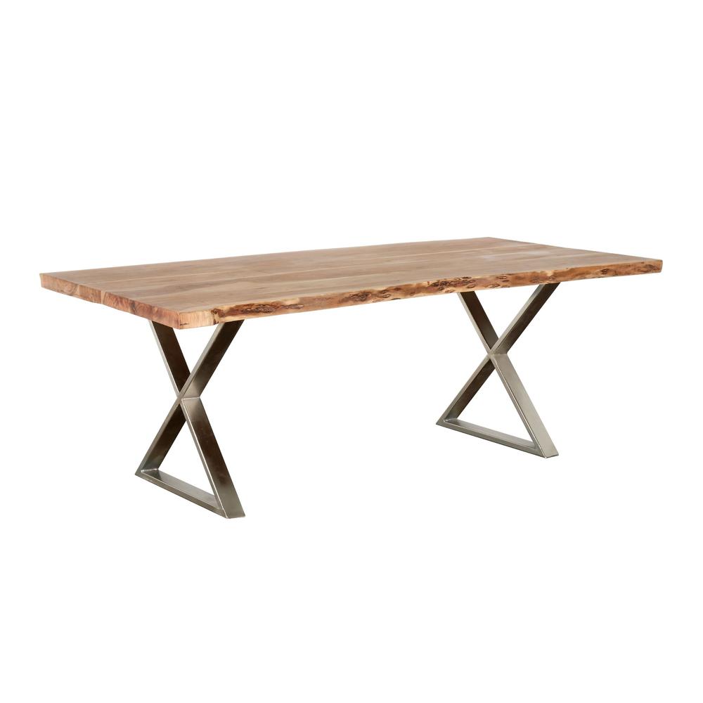 Serenity 70 in. Acacia Wood and Metal Dining Table. Picture 2