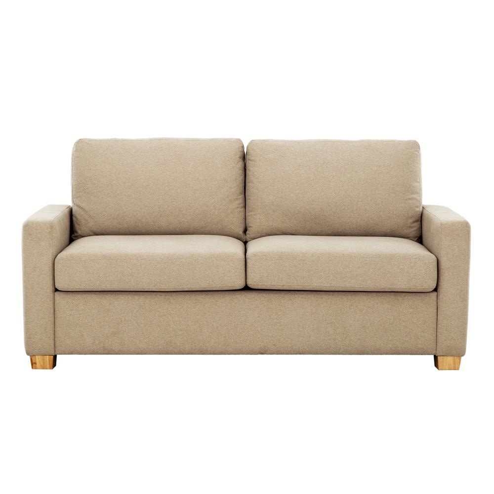Boris Beige 73 in. Convertible Full Sleeper Sofa with USB Port. Picture 1