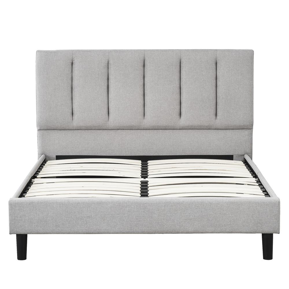 Harper Full Grey Upholstered Tufted Platform Bed. Picture 1