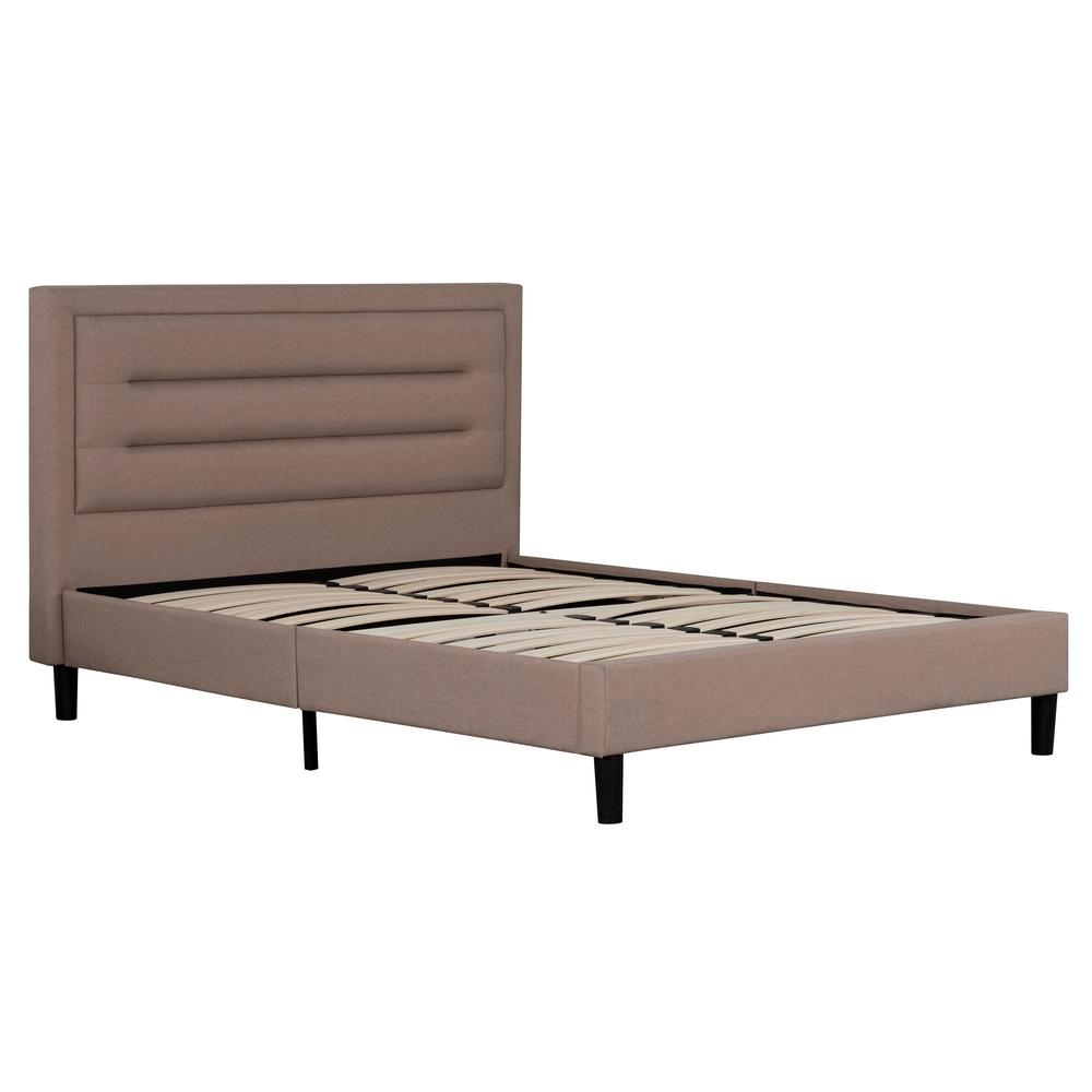 Vivi Full Brown Upholstered Tufted Platform Bed. Picture 1