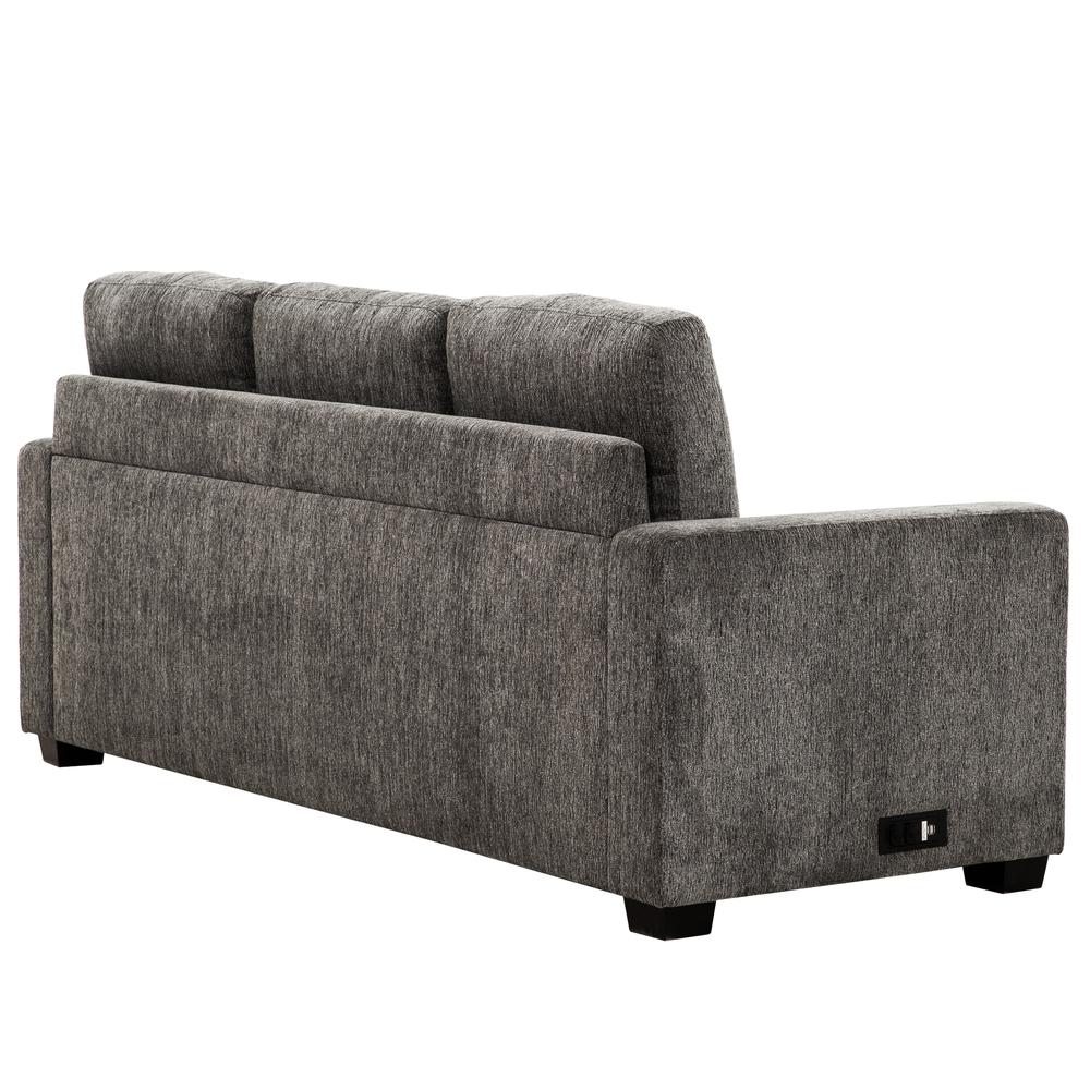 Chris Grey 77 in. Convertible Queen Sleeper Sofa with USB Ports. Picture 4
