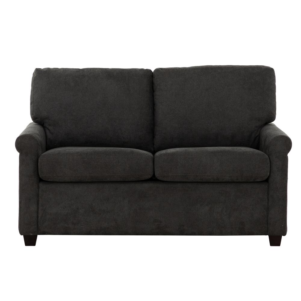 Argentum Dark Grey 54 in. Convertible Twin Sleeper Sofa with USB Ports. Picture 1
