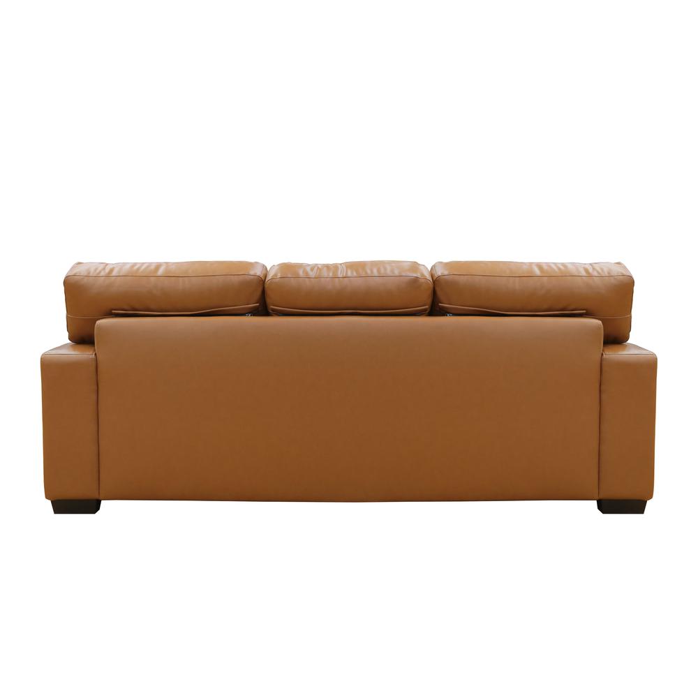 Edea 88 in. Tan Leather Match 3-Seater Sofa. Picture 3
