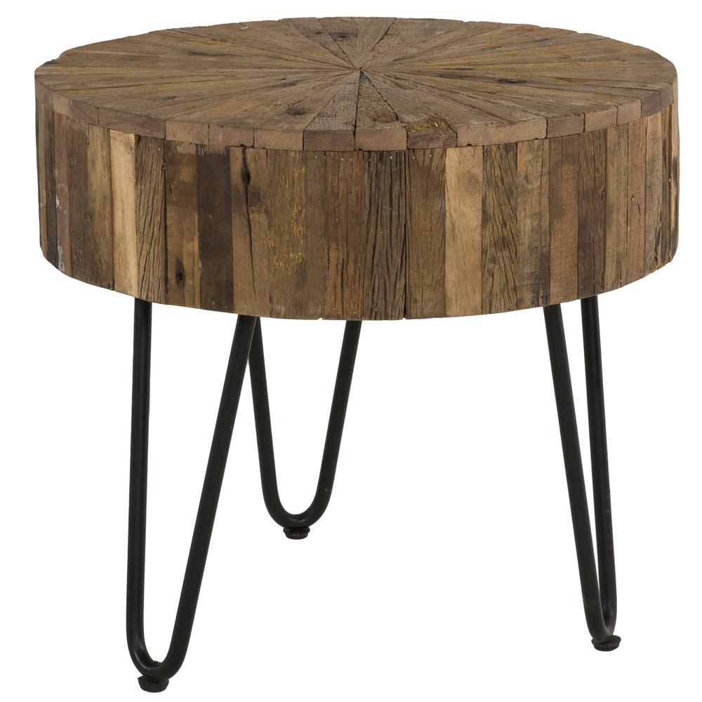 Tranquil 22 in. Round Reclaimed Wood End Table. Picture 1