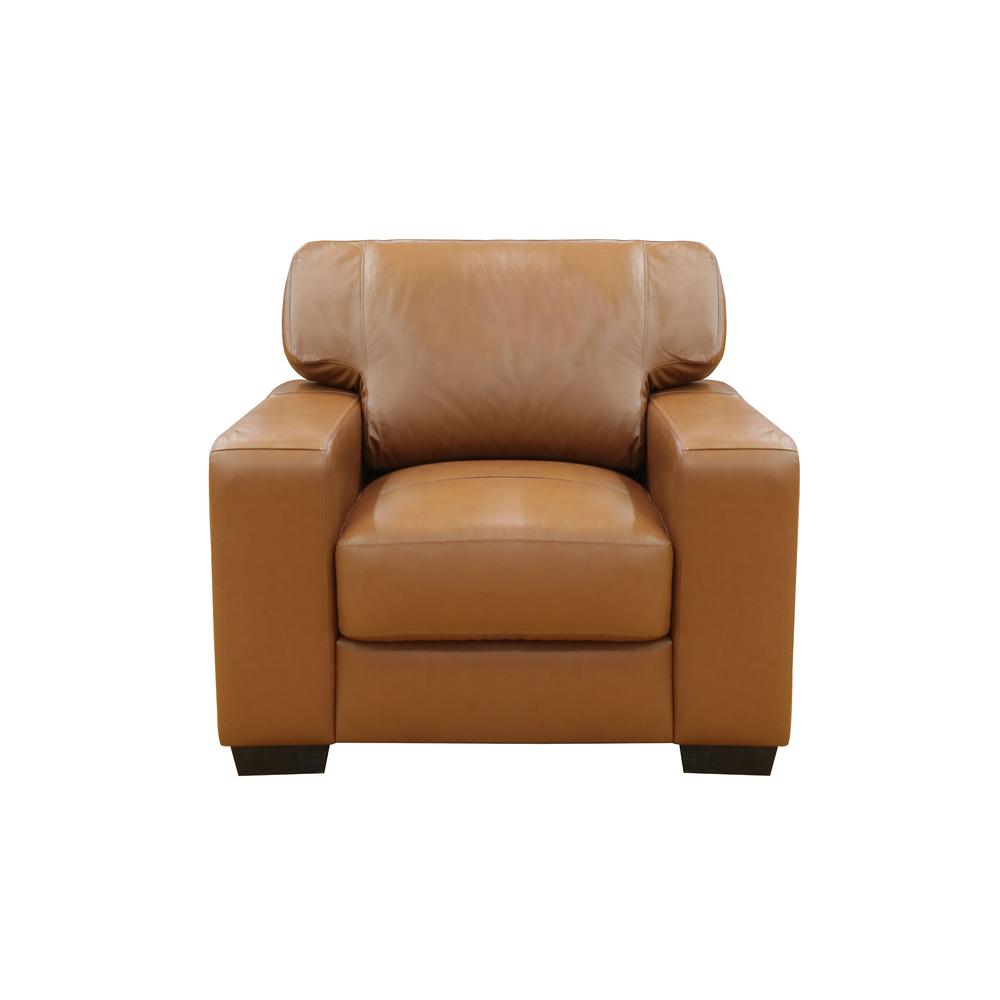Edea 41 in. Tan Leather Match Armchair. Picture 1