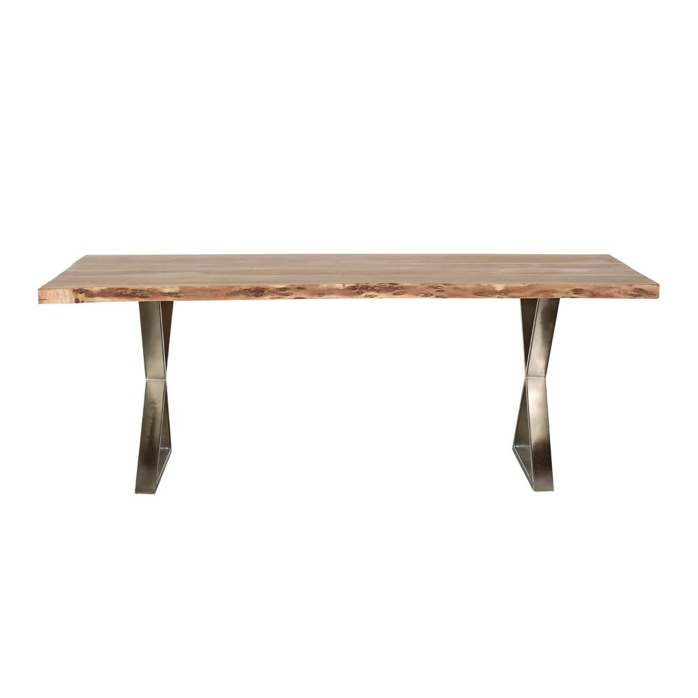 Serenity 70 in. Acacia Wood and Metal Dining Table. Picture 1
