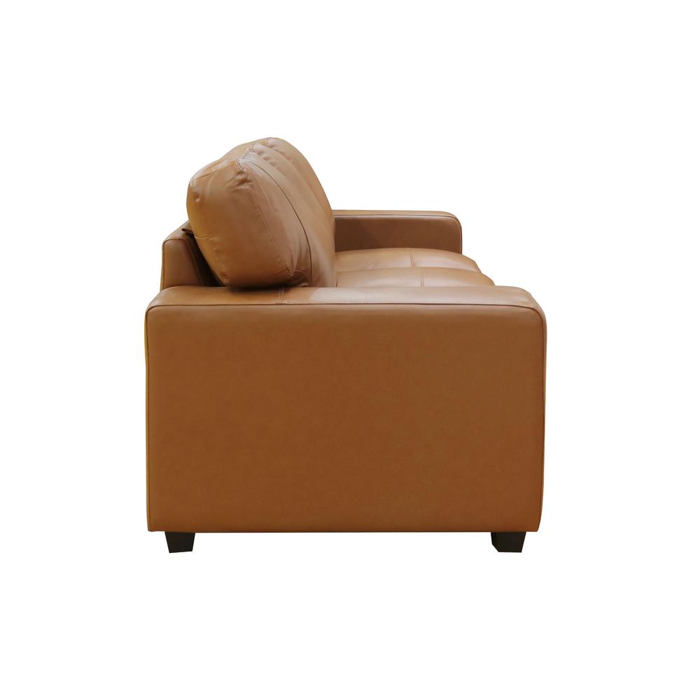 Edea 88 in. Tan Leather Match 3-Seater Sofa. Picture 5