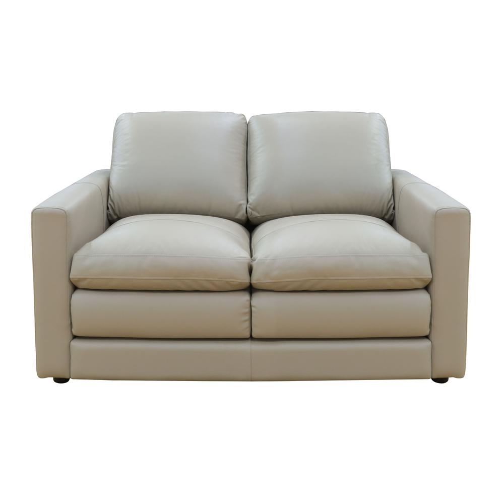 Luneth 57 in. Taupe Leather Match 2-Seater Loveseat. Picture 1