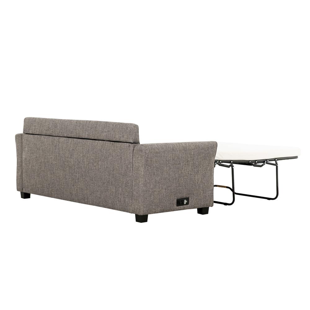Zack Dark Grey 73 in. Convertible Full Sleeper Sofa with USB Ports. Picture 6