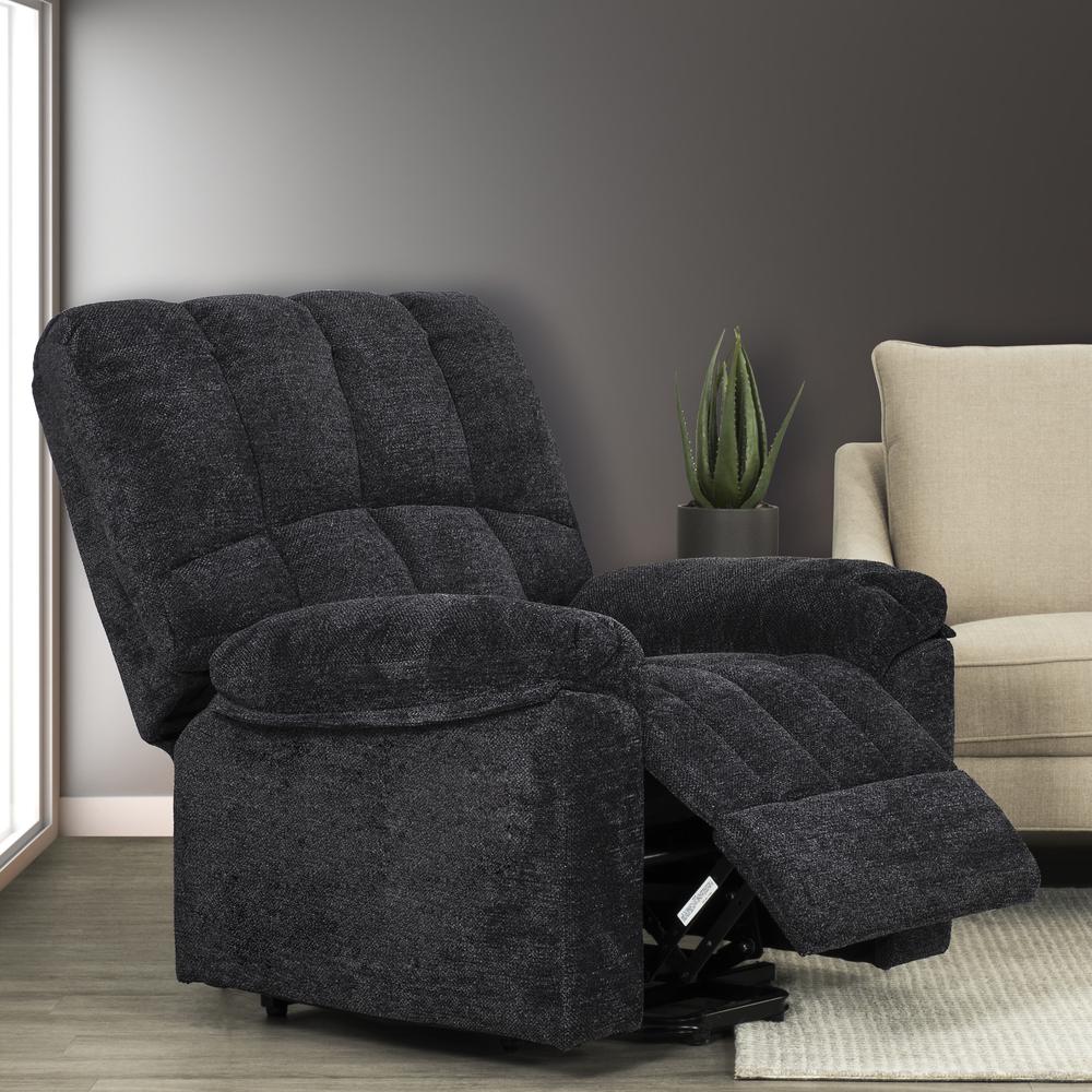 Circuit 36 in. Black Glider Recliner. Picture 8