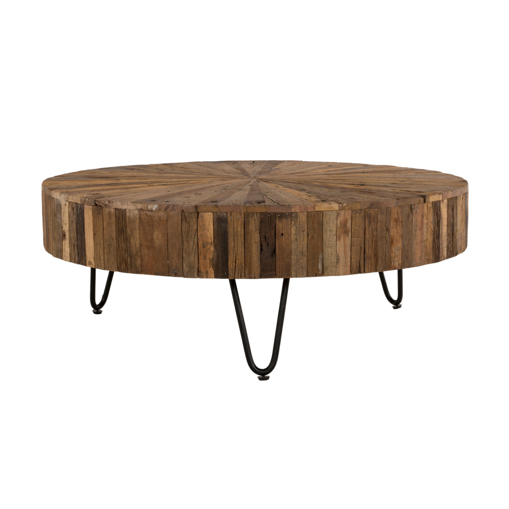Tranquil 42 in. Round Reclaimed Wood Coffee Table. Picture 1