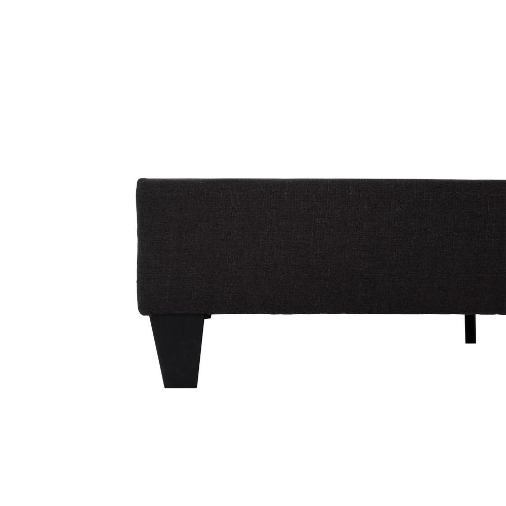Aerith Dark Grey Upholstered Platform Bed Frame, Twin XL. Picture 4