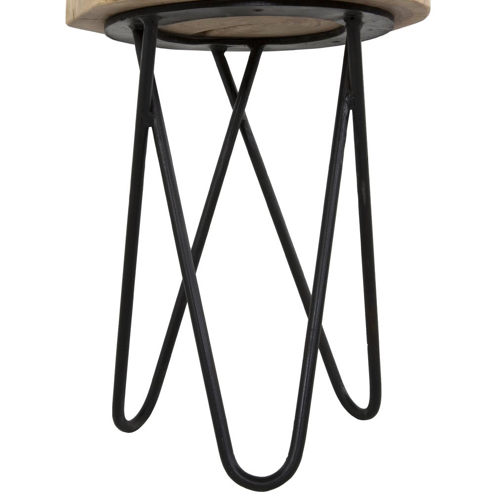 Cascade 12 in. Round Acacia Wood and Metal End Table. Picture 4