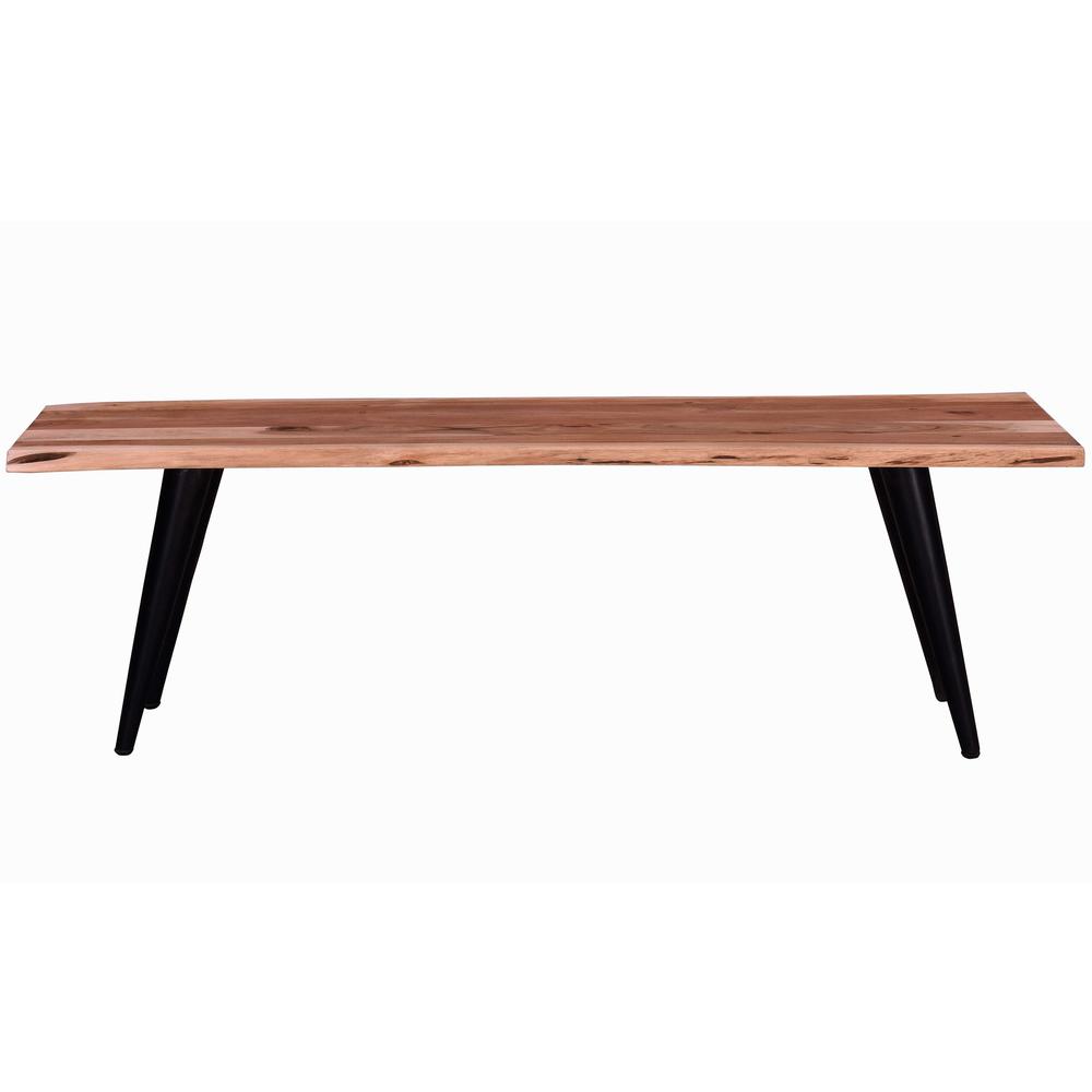 Eclipse 58 in. Acacia Wood and Metal Dining Bench. Picture 2