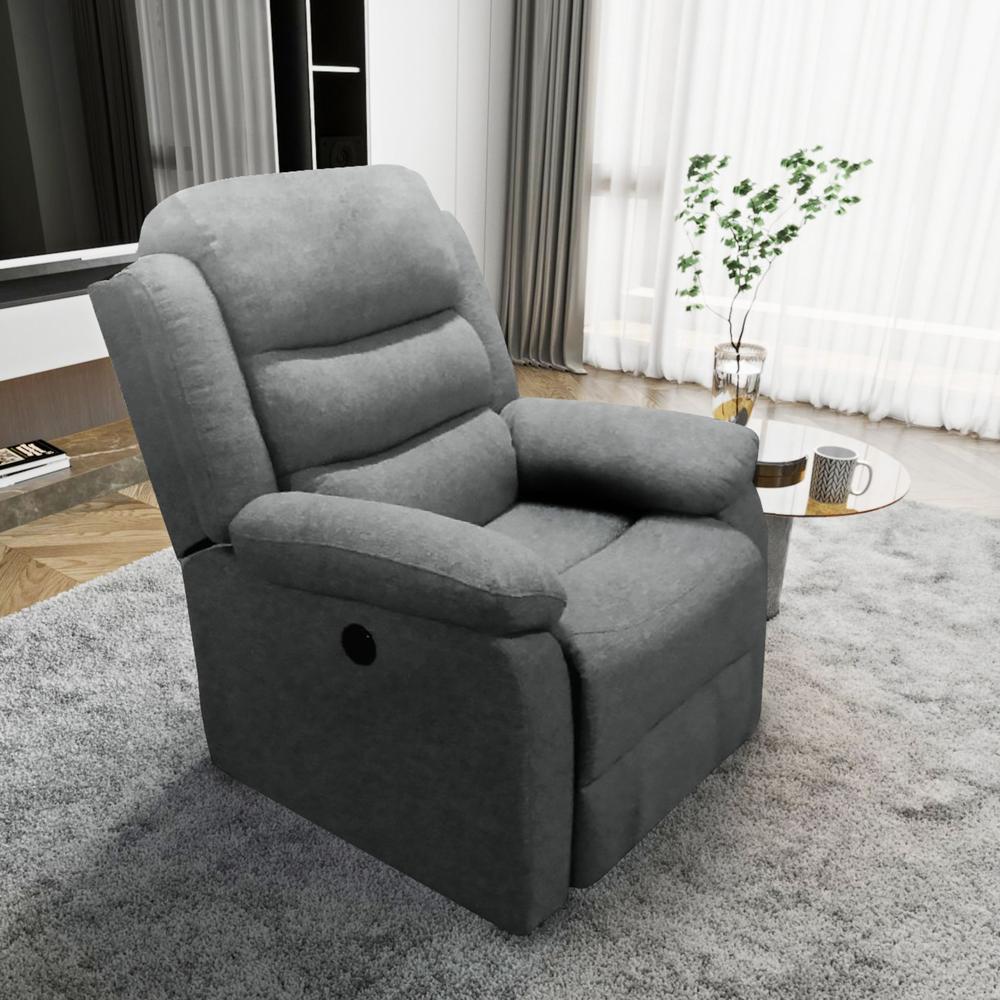 Mika 39 in. Grey Power Recliner Chair. Picture 6