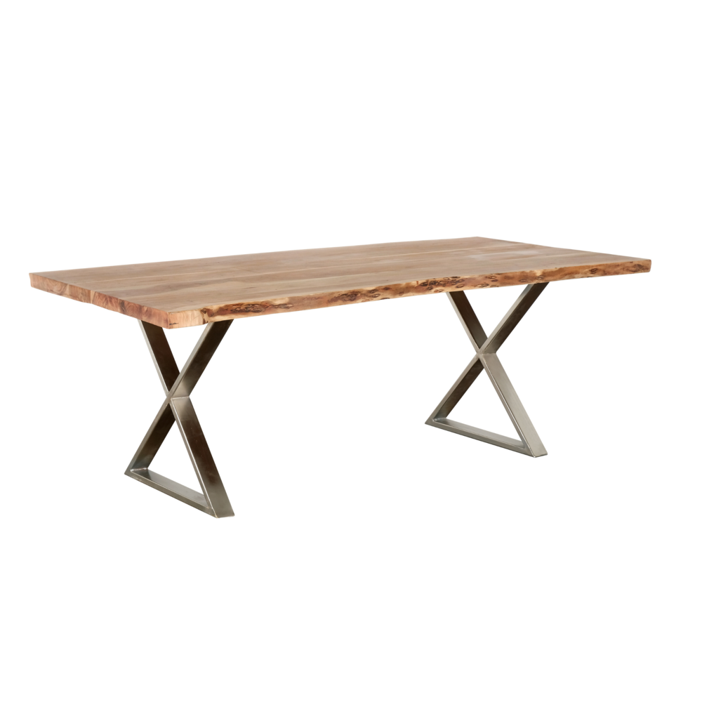 Mirage 82 in. Acacia Wood and Metal Dining Table. Picture 2