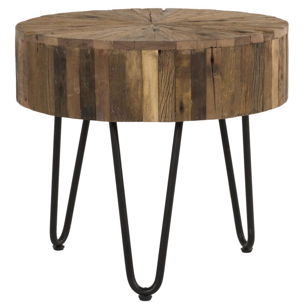 Tranquil 22 in. Round Reclaimed Wood End Table. Picture 2
