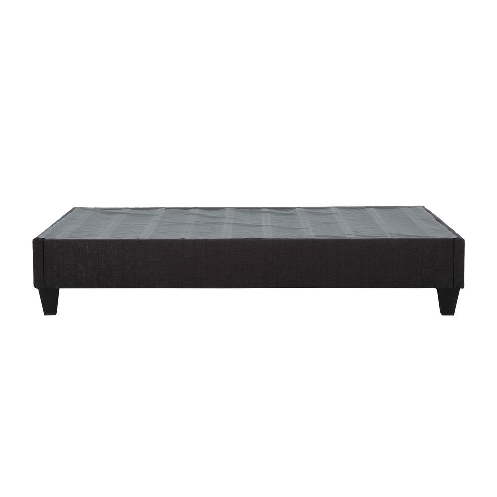 Aerith Dark Grey Upholstered Platform Bed Frame, Twin. Picture 3