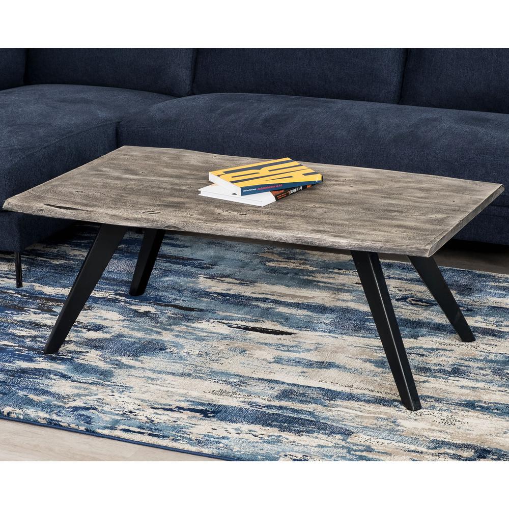 Phoenix 48 in. Acacia Wood and Metal Coffee Table. Picture 5