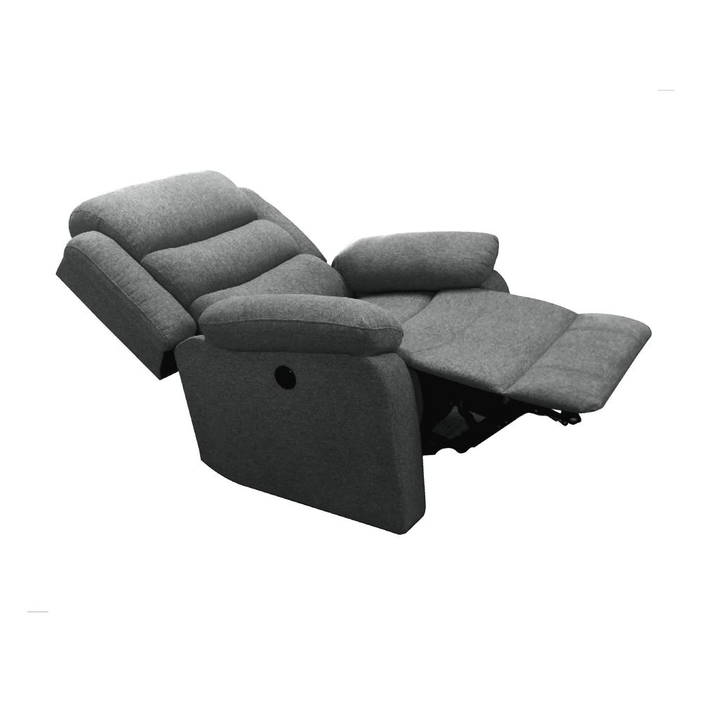 Mika 39 in. Grey Power Recliner Chair. Picture 4