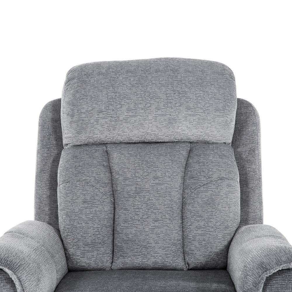 Balthier 32 in. Grey Suede Rocker Recliner Chair. Picture 6