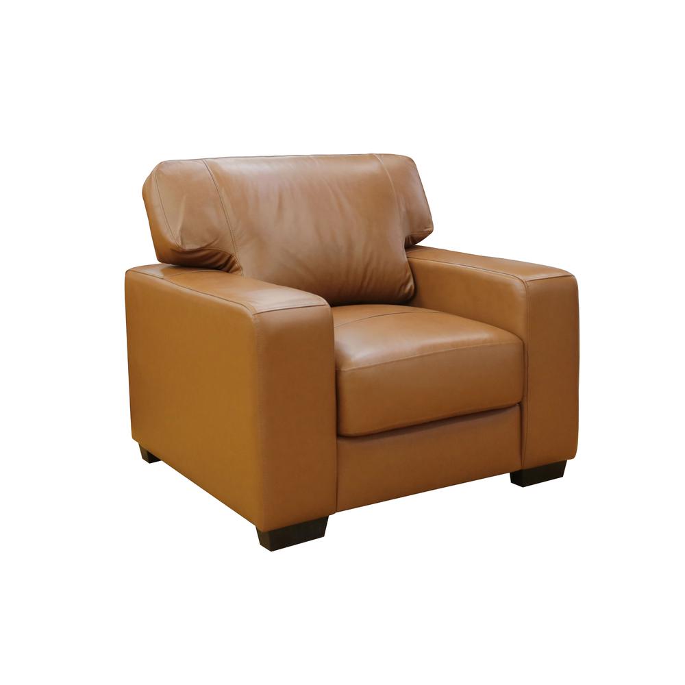 Edea 41 in. Tan Leather Match Armchair. Picture 2