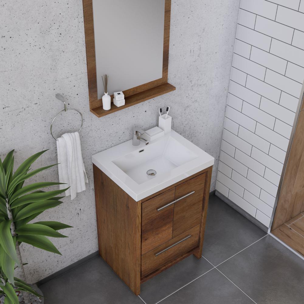 Sortino 24" Modern Bathroom Vanity in Rosewood. Picture 3
